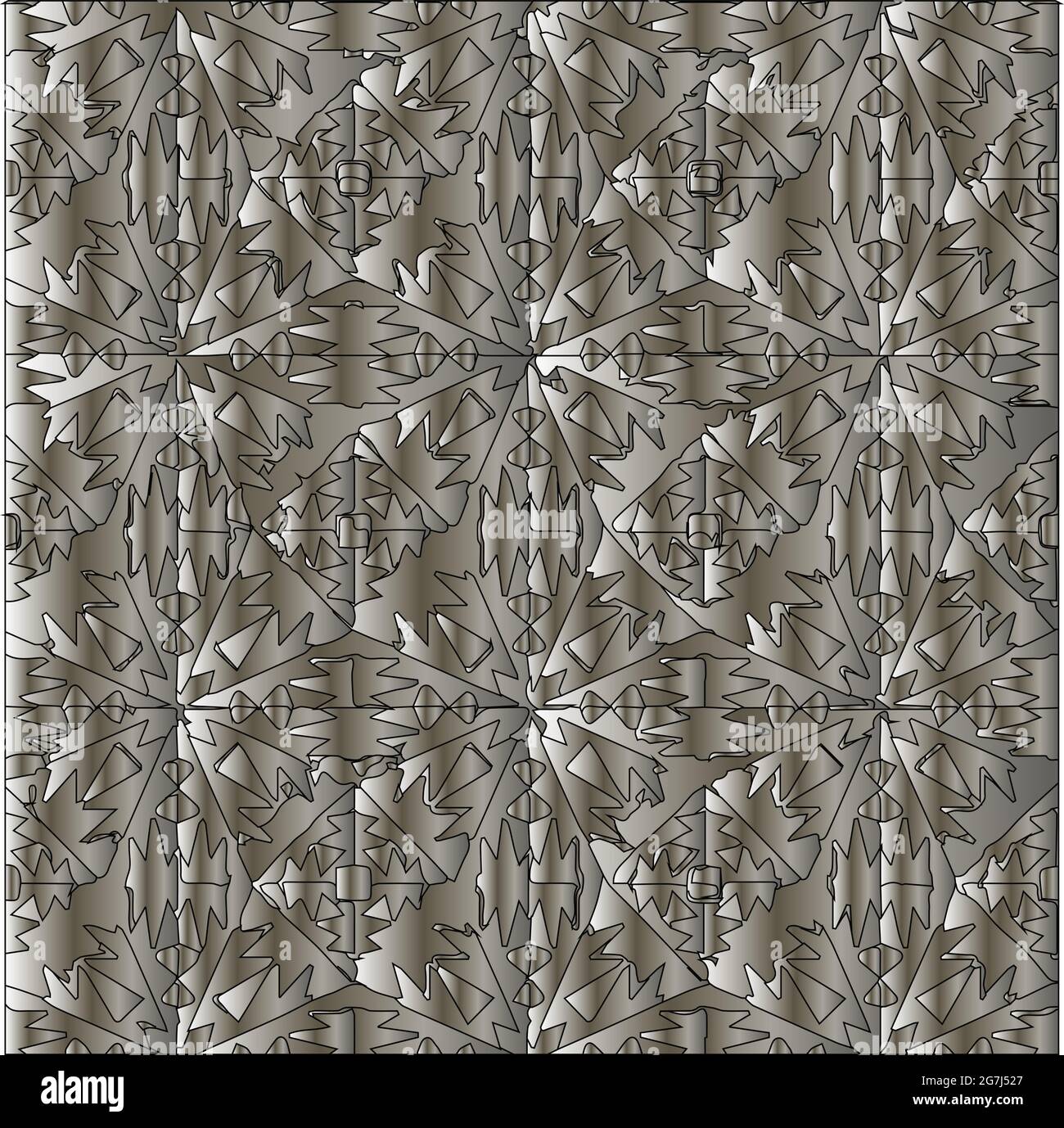 Silver metallic gradient with repeat Pattern . Abstract metallic background. Stock Vector