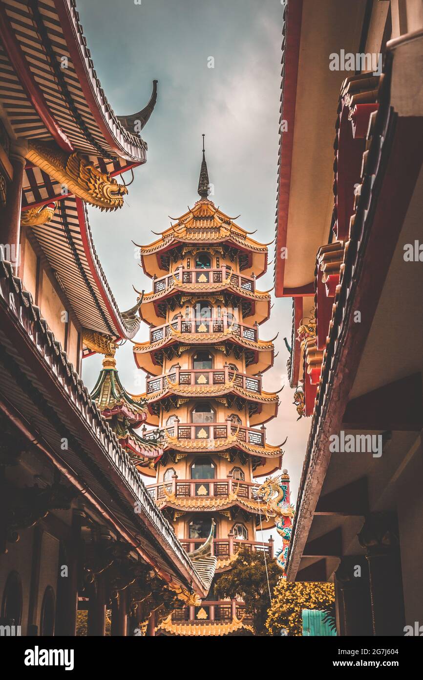 Che Chin Khor Temple and Pagoda, in Chinatown, Bangkok, Thailand. High quality photo Stock Photo