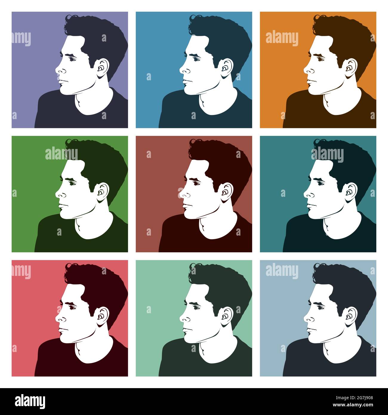 Set of male portraits on colored backgrounds Stock Vector Image & Art ...