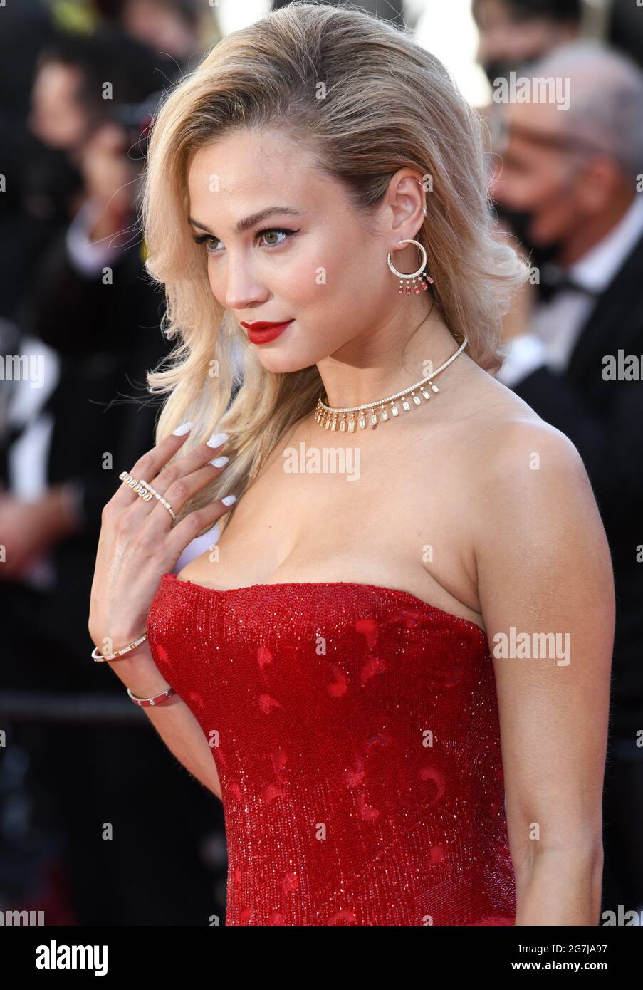 Cannes, France, 14 July 2021 Rose Betram arriving at The Story Of My