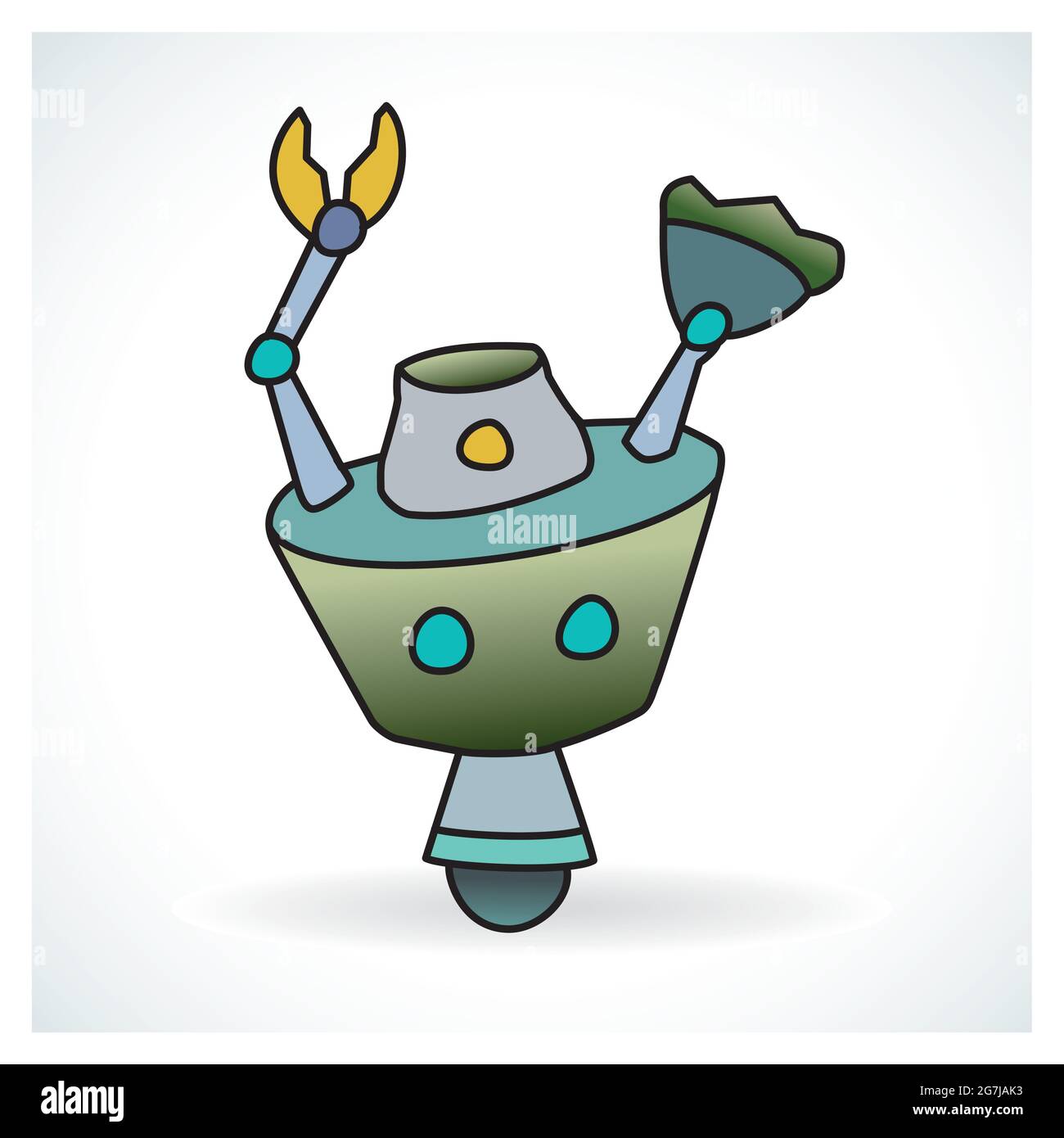 Colorful and funny robot design on a gradient background Stock Vector ...