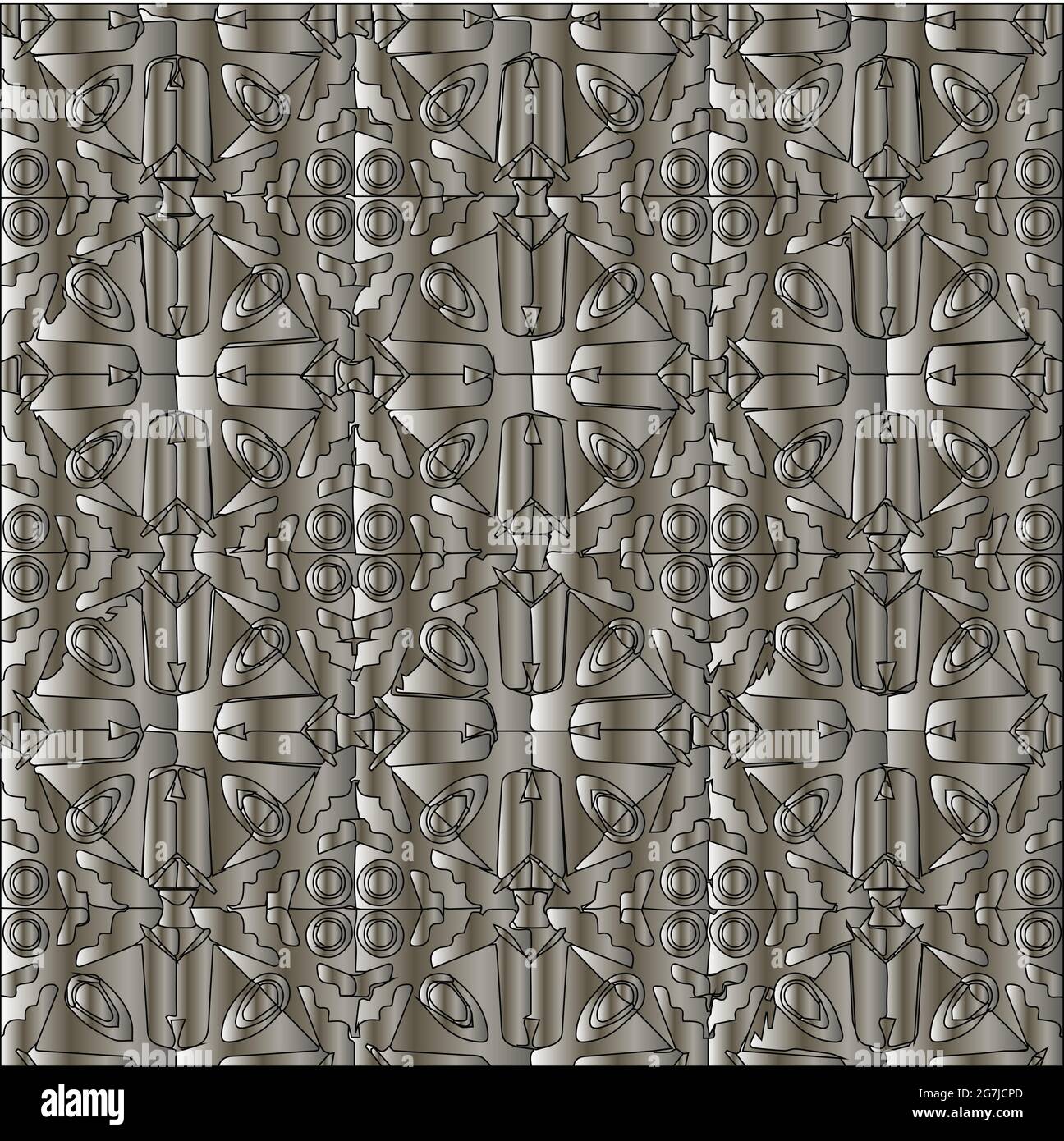 Silver metallic gradient with repeat Pattern . Abstract metallic background. Stock Vector
