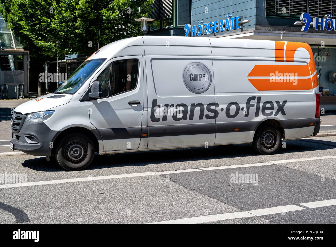 trans-o-flex Mercedes-Benz Sprinter delivery van Stock Photo