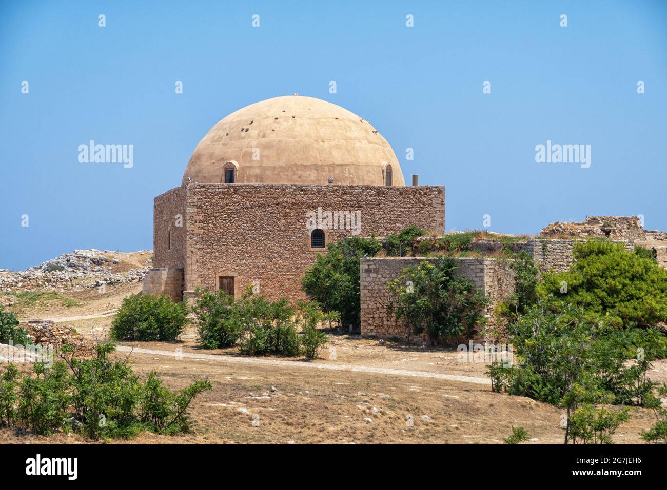 The Fortezza fortress in Rethymno on the Greek island of Crete Stock ...