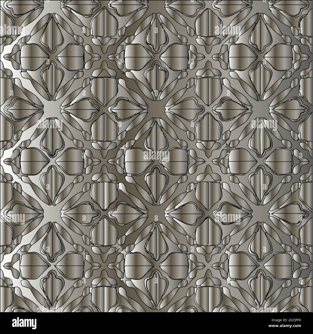Silver metallic gradient with repeat Pattern . Abstract metallic background. Stock Vector