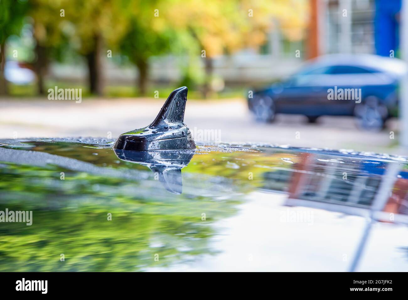Auto-radio antena tiburón Fotografía de stock - Alamy