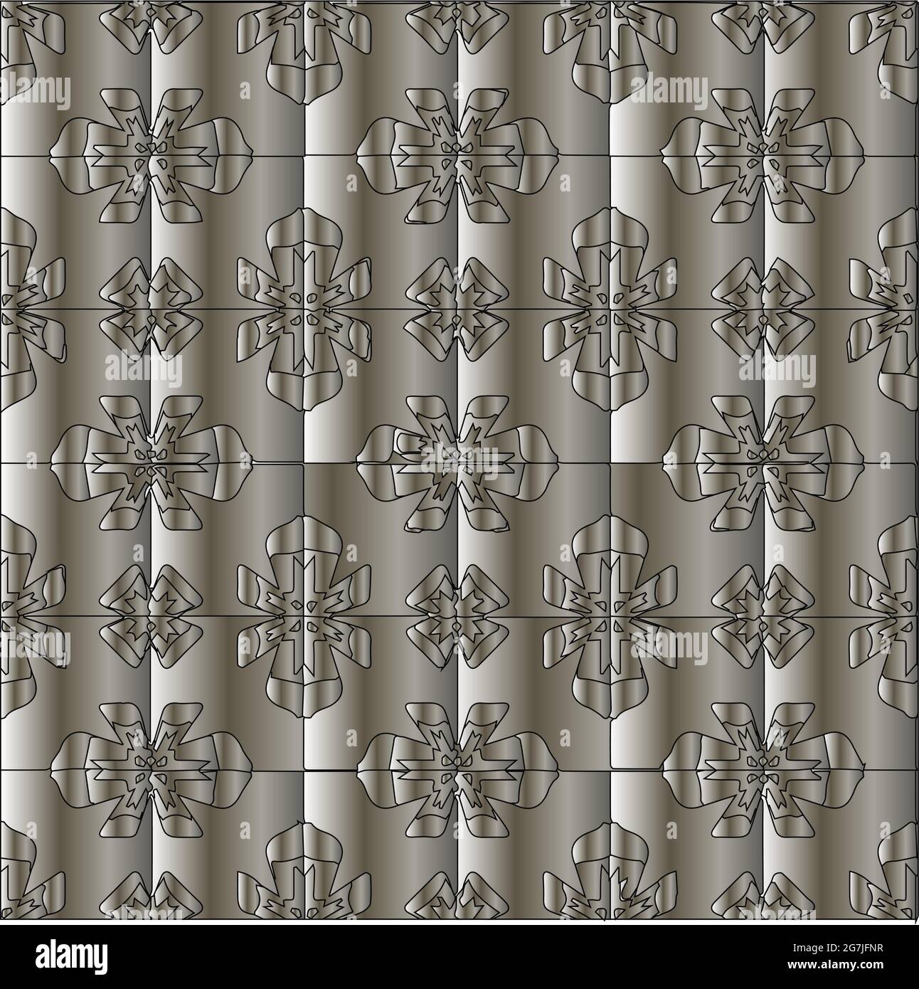 Silver metallic gradient with repeat Pattern . Abstract metallic background. Stock Vector