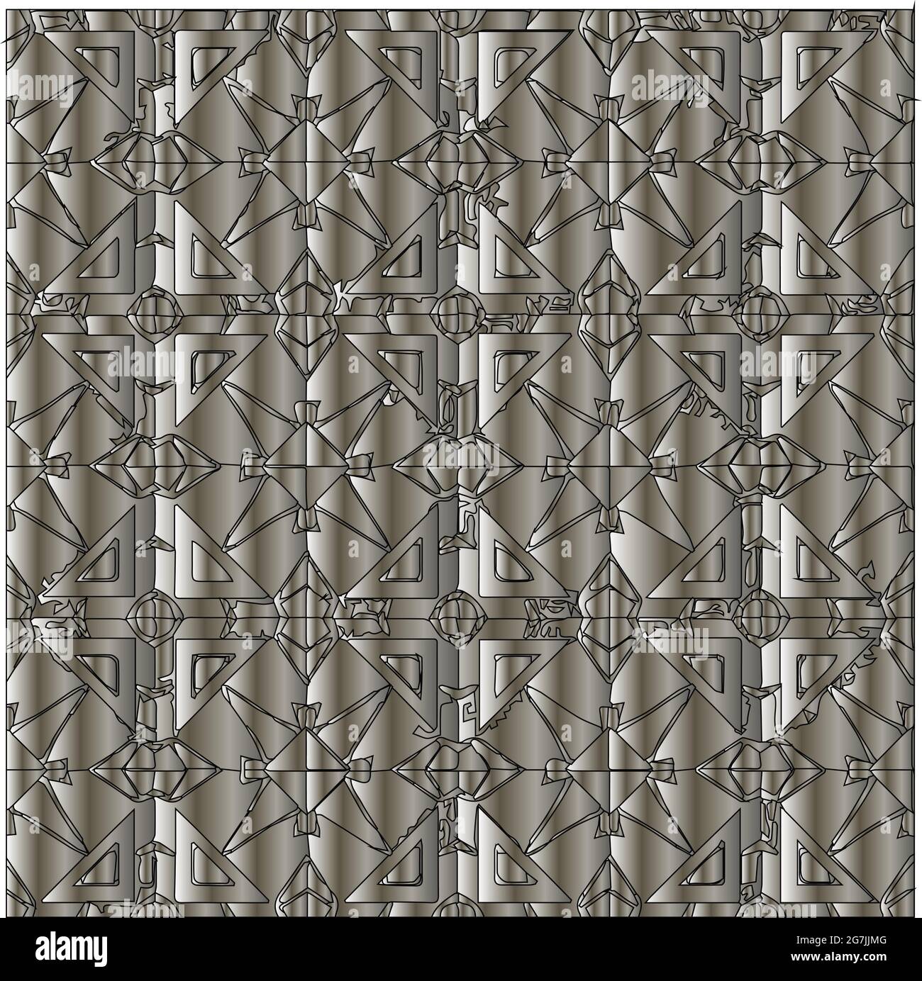 Silver metallic gradient with repeat Pattern . Abstract metallic background. Stock Vector
