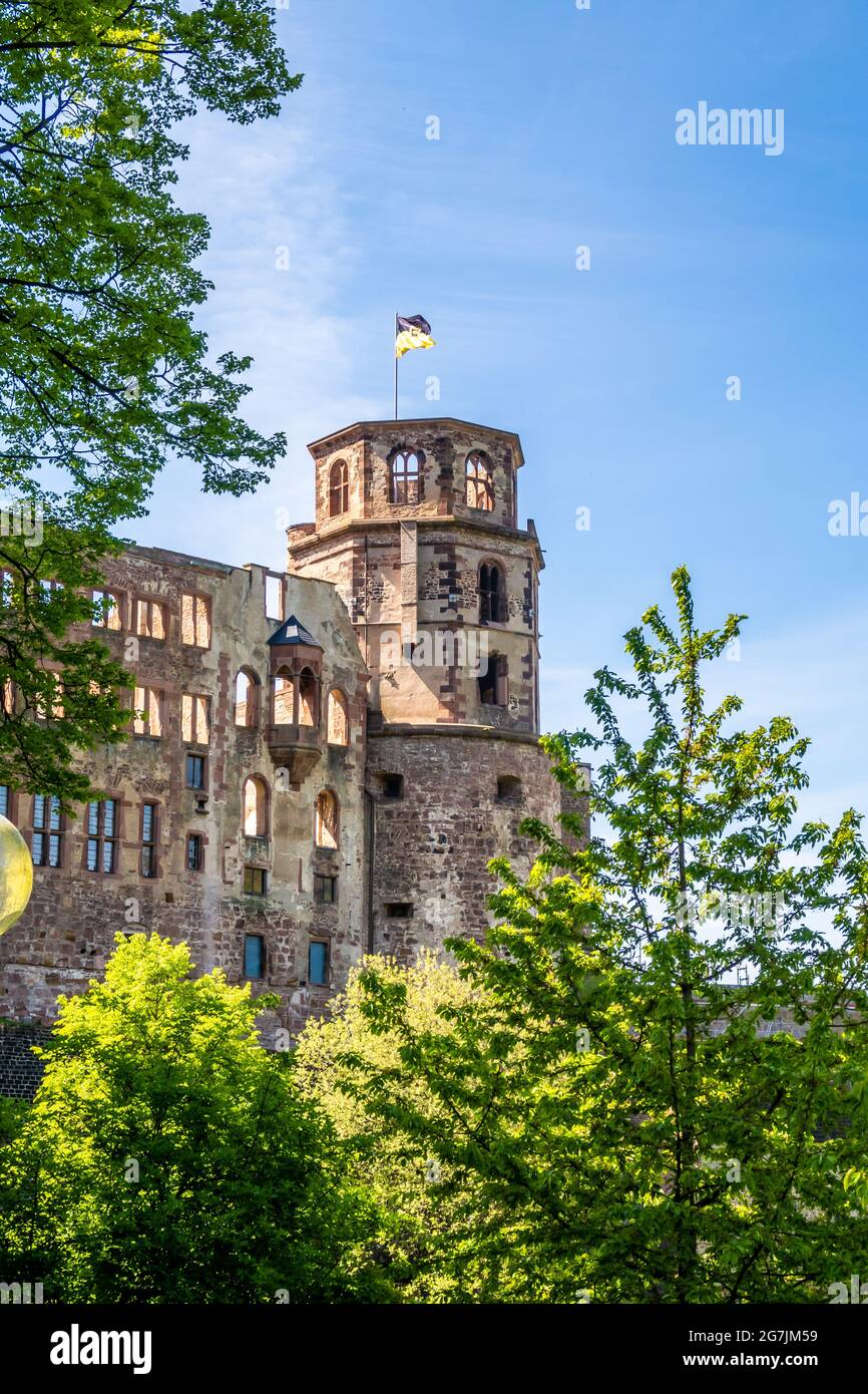 Vertical shot of Heidelberg Castle Garden in Heidelberg Germany Stock