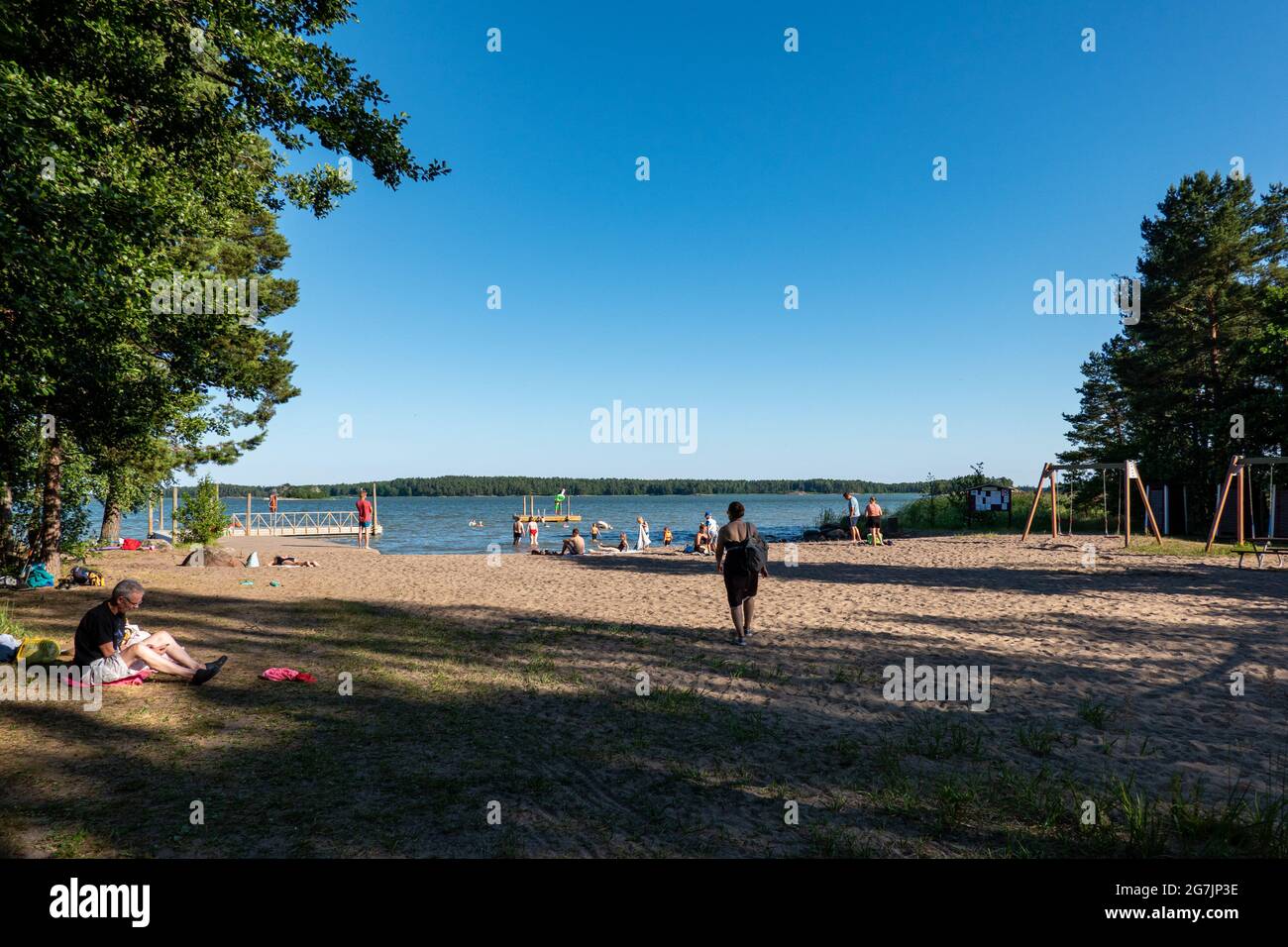 Koivuniemi beach in Inkoo, Finland Stock Photo