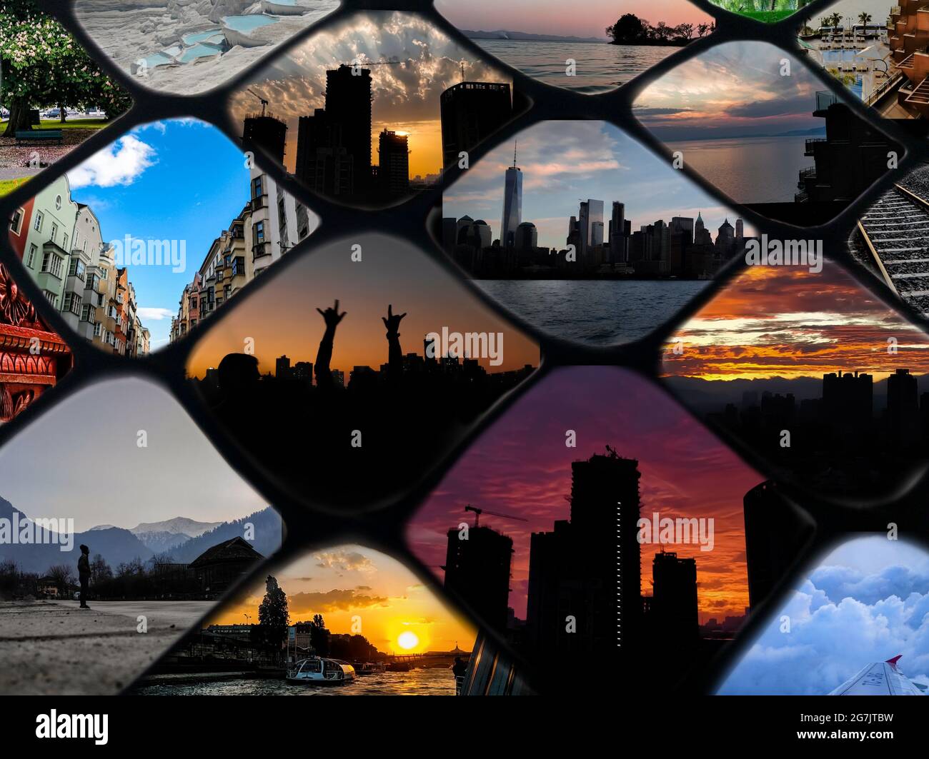 Adventure travel collage hi-res stock photography and images - Alamy