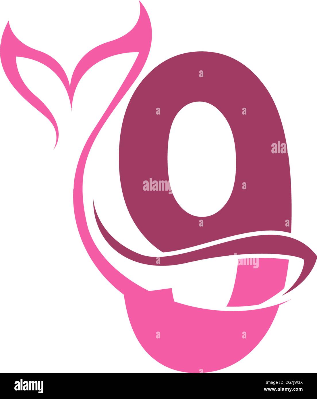 Number 9 with mermaid tail icon logo design template vector Stock Vector