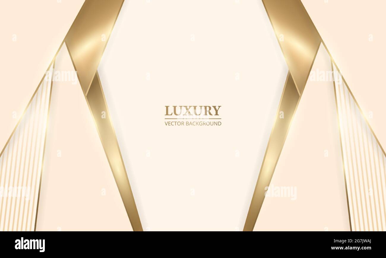 Elegant realistic cream shade luxury design background with golden lines  and shadows. Beige and gold paper cut 3d concept. Vector illustration Stock  Vector Image & Art - Alamy