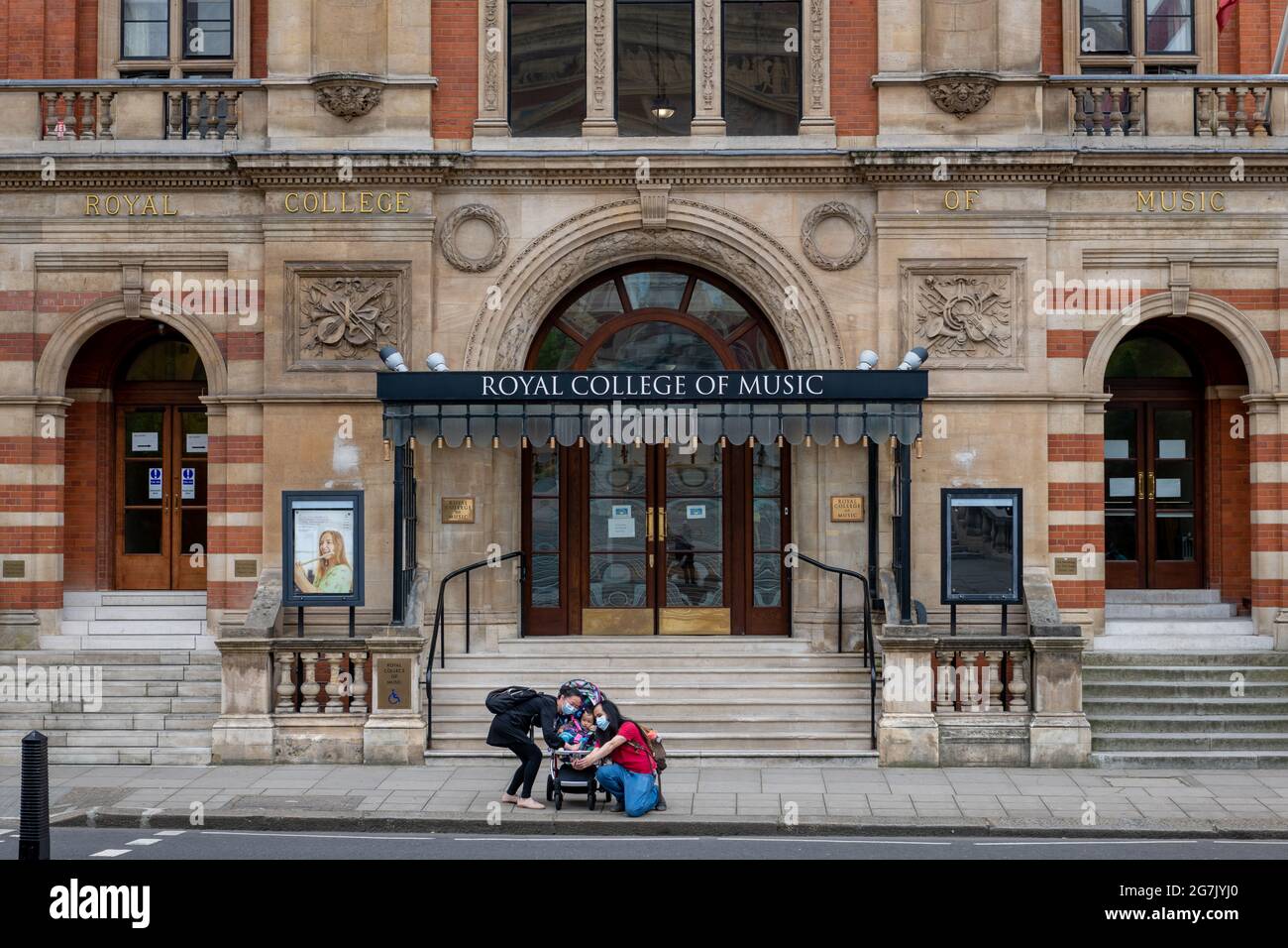London. UK- 07.11. 2021. Exterior view of the entrance and facade of the Royal College of Music. Stock Photo