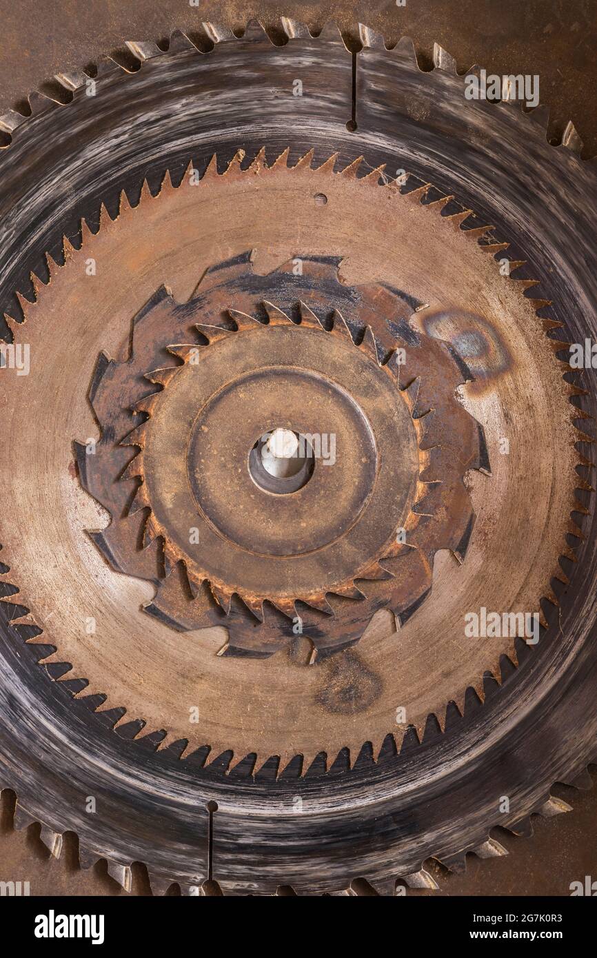 old rusty circular saw blades Stock Photo Alamy