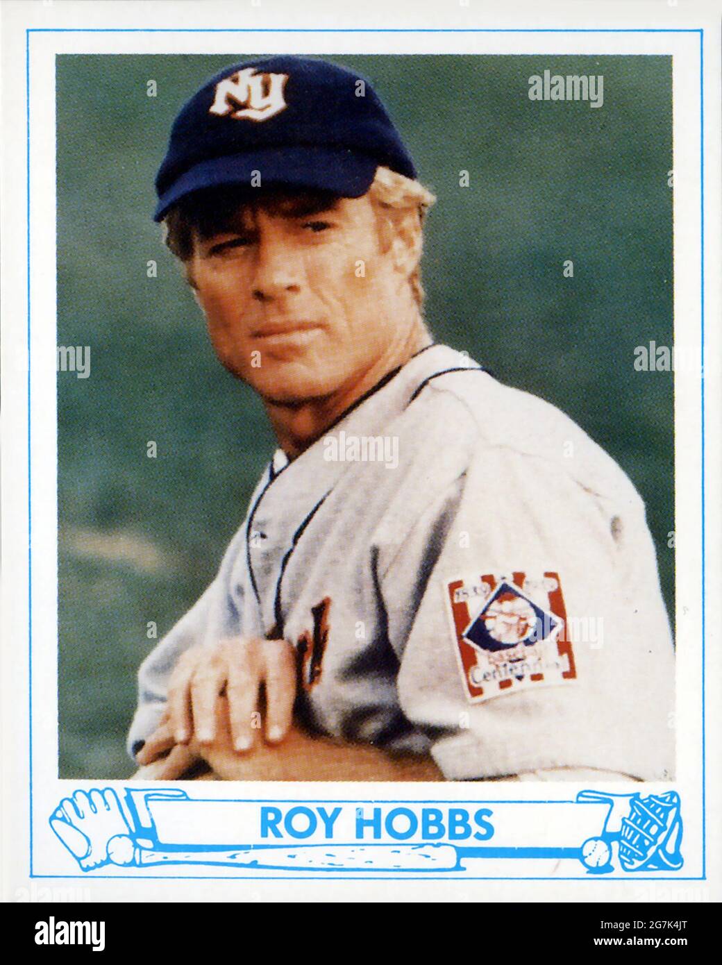 Promotional baseball card featuring actor Robert Redford in his roll as Roy  Hobbs from the movie The Natural which was released in 1984 by Sony  Pictures Stock Photo - Alamy