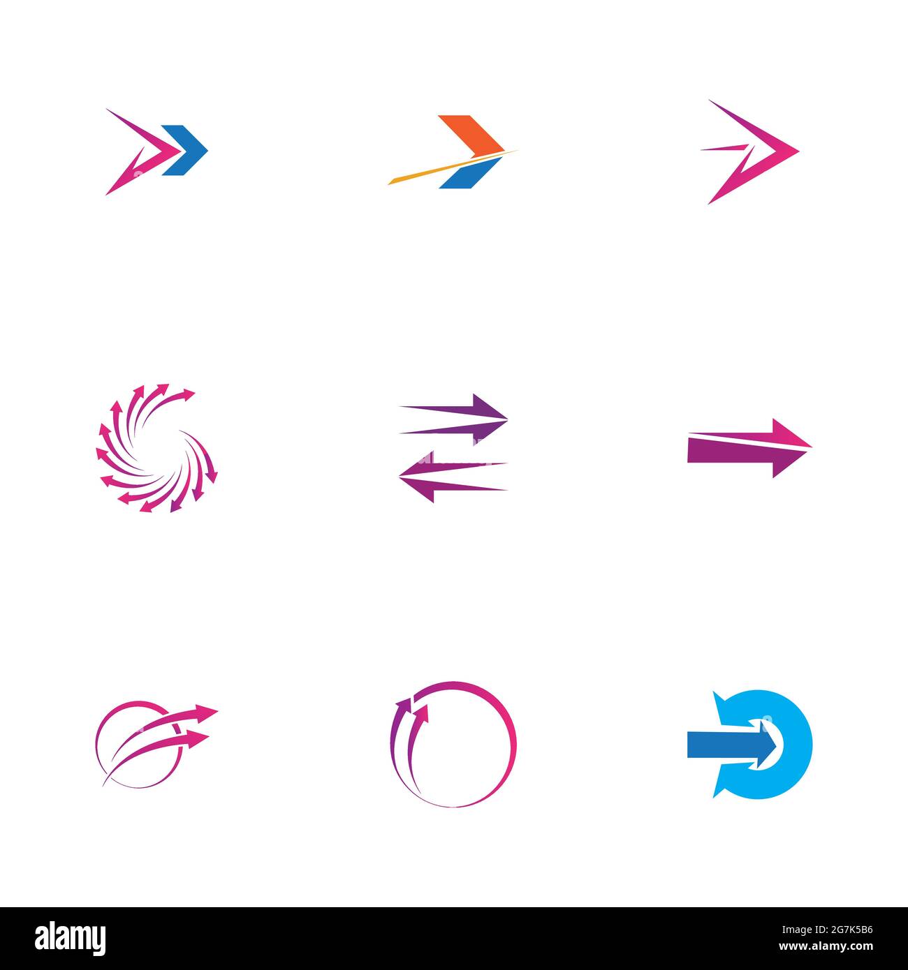 business arrow logo set illustration design Stock Vector