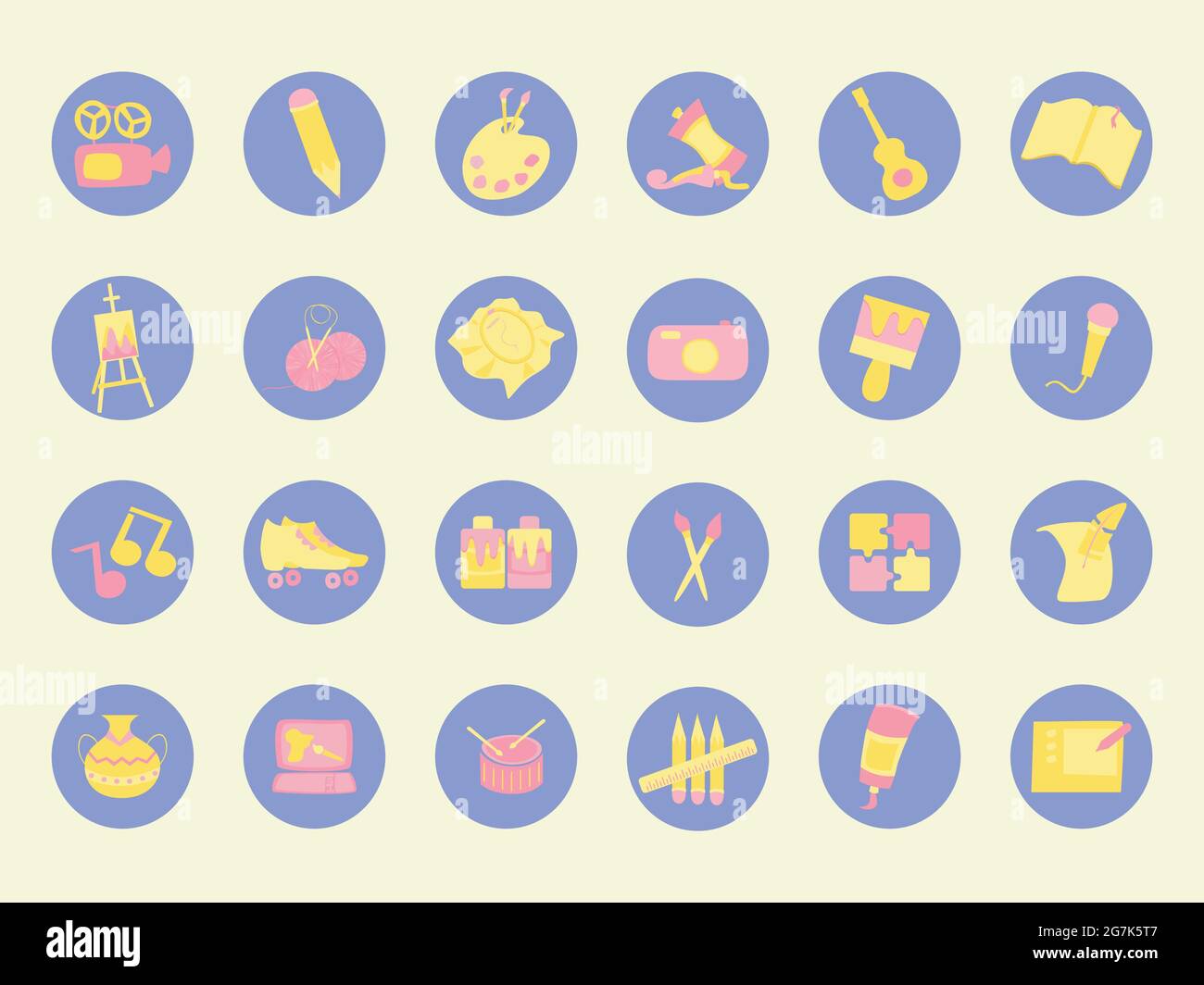 Various hobbies and professions icons collection - Vector illustration Stock Vector