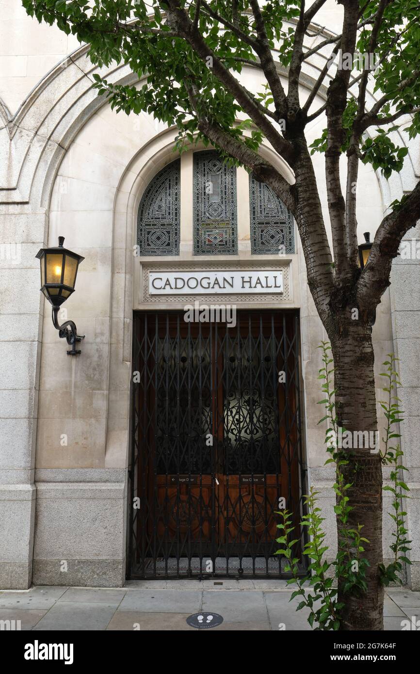 The entrance door of the Cadogan Hall. Stock Photo