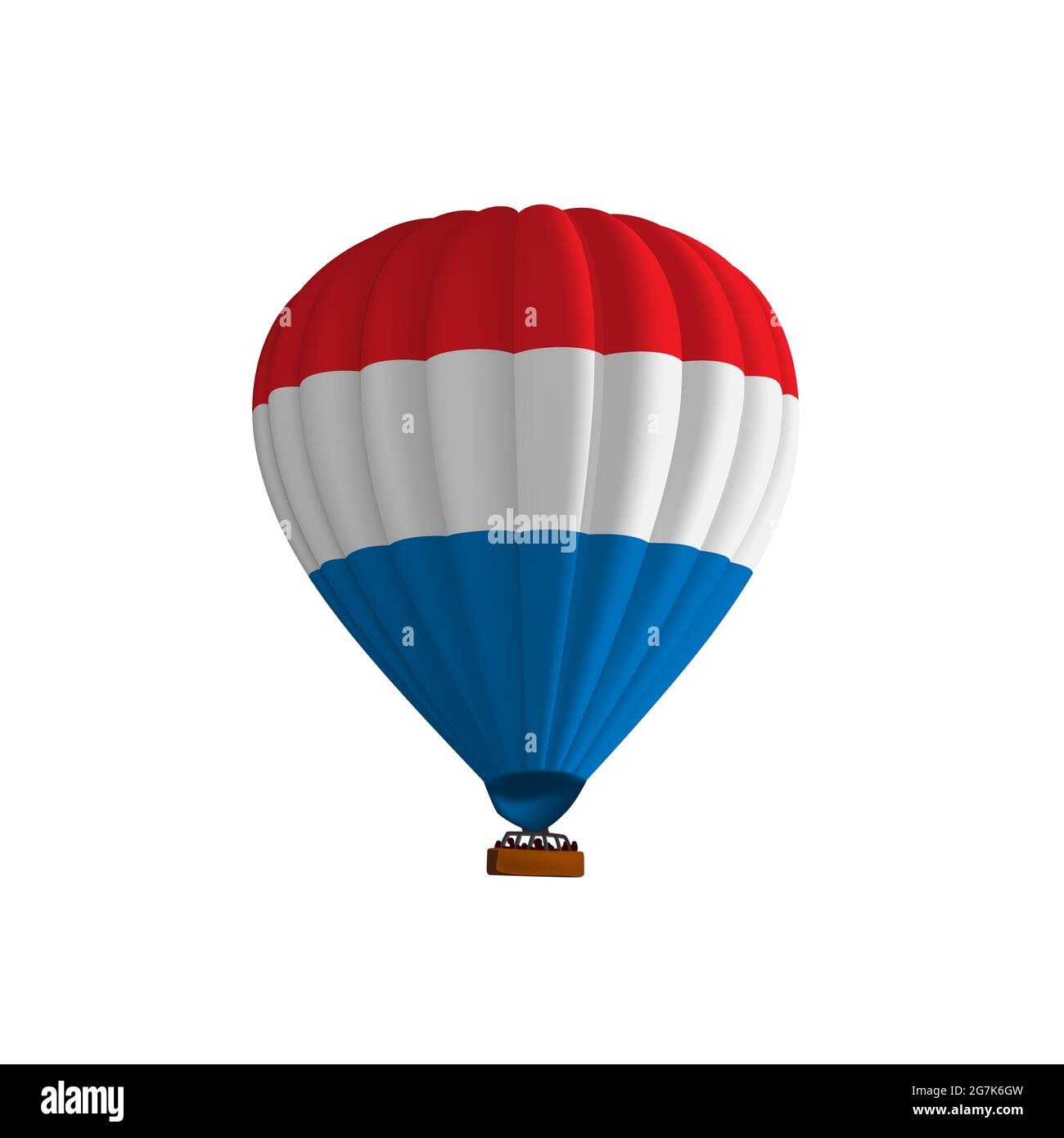 Hot air balloon red blue white vector illustration. Graphic isolated ...
