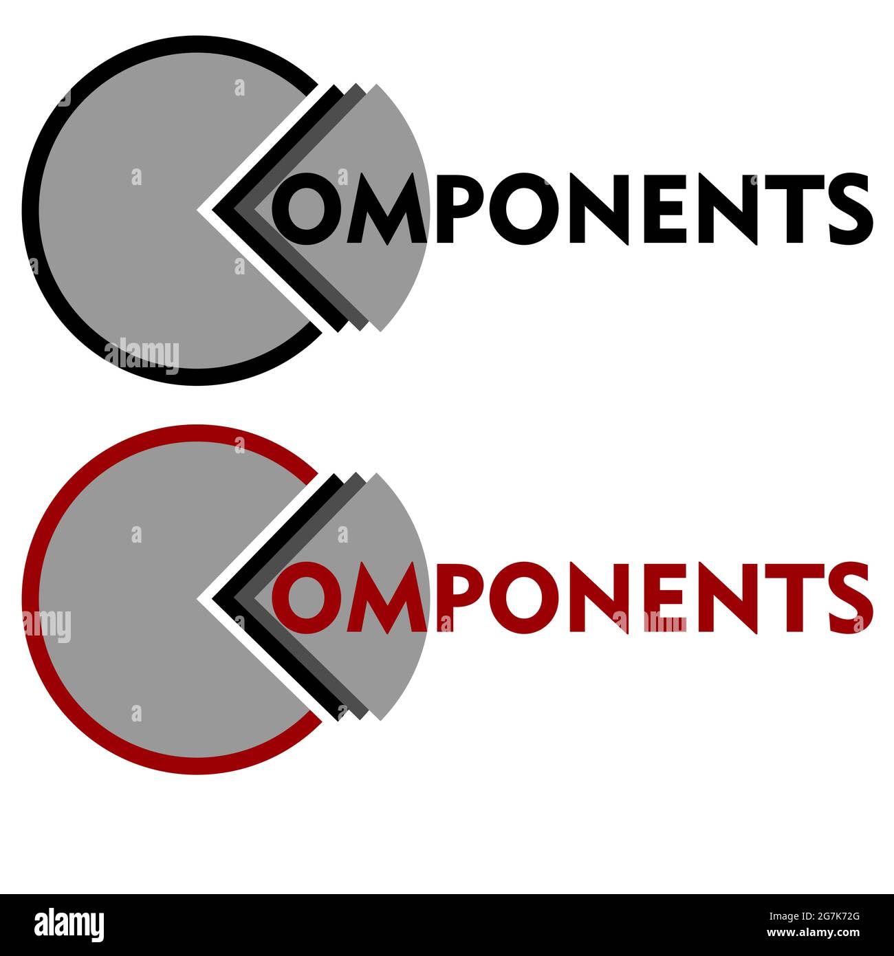 abstract logo components from circle and segments 1 Stock Vector Image ...