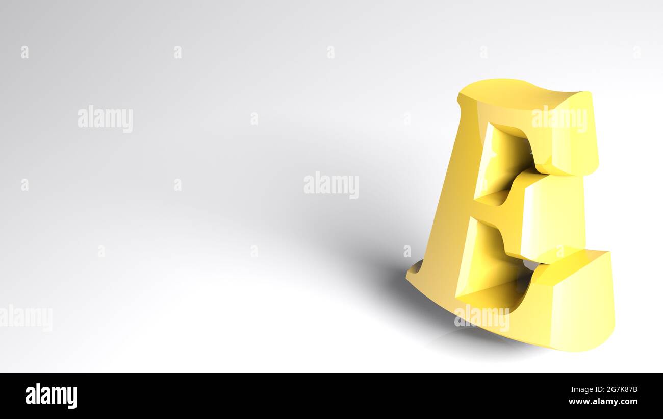 White background with E letter - 3D rendering illustration Stock Photo ...