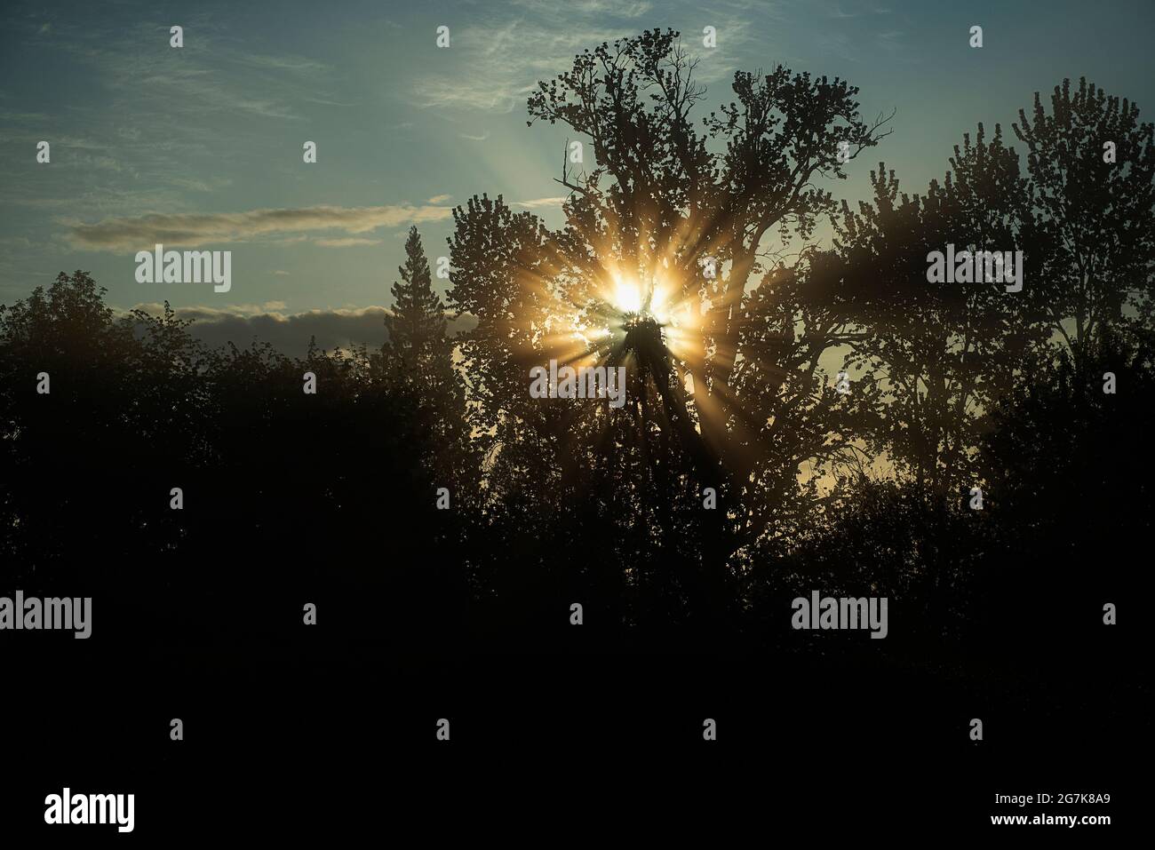 Sunrise and silhouette Stock Photo