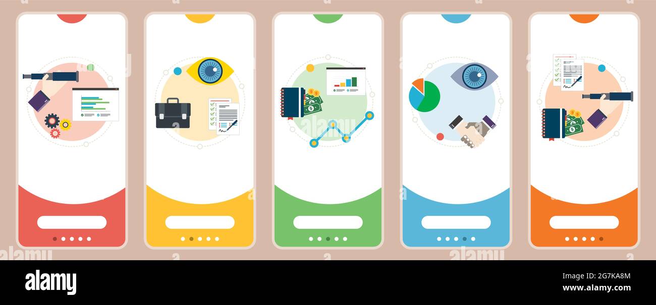 Business, finance, investment, prediction, vision and growth icons