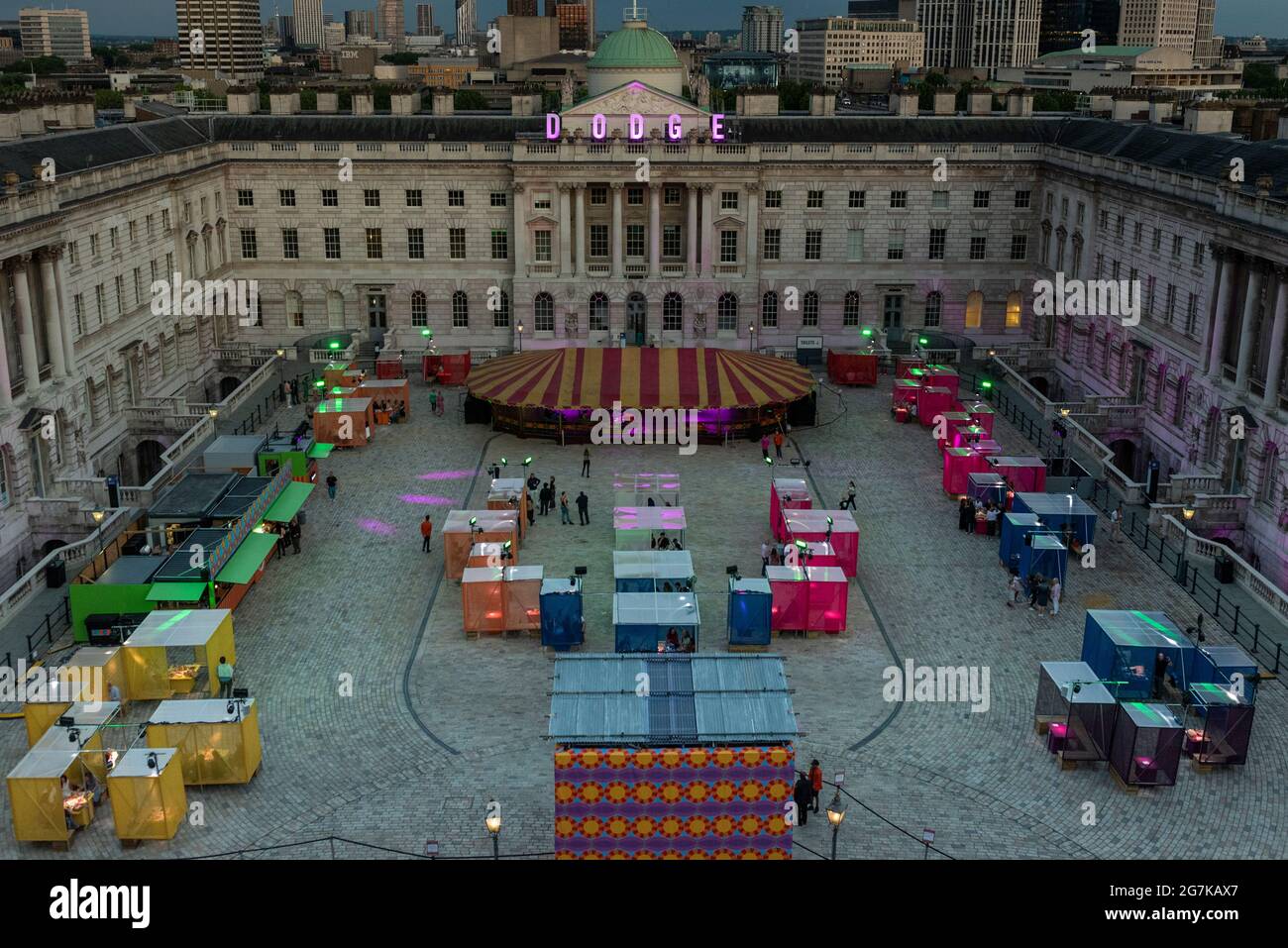 London UK. 14 July 2021. DODGE a full sized dodgem car ride has