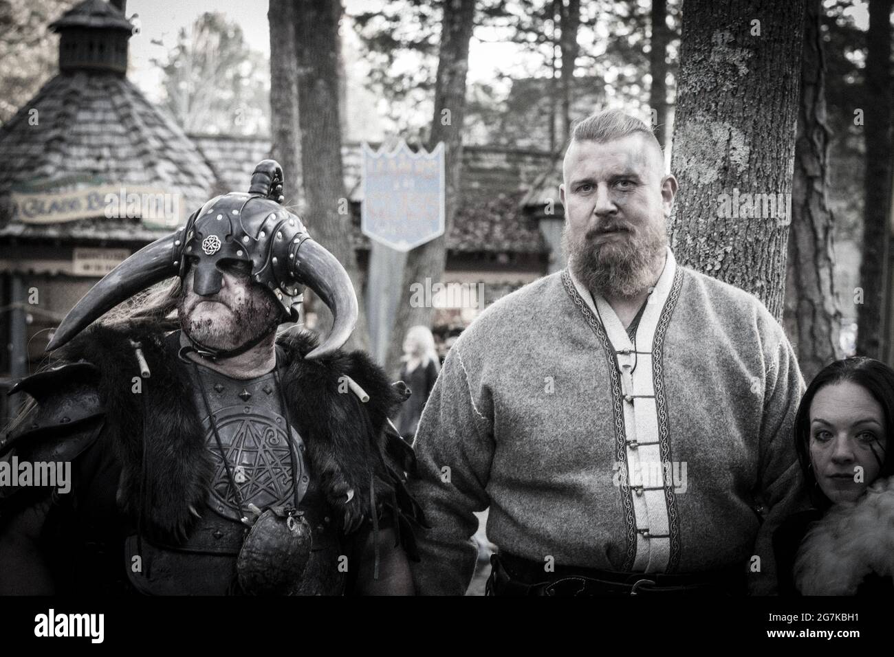 Viking raiders at the Huntersville NC Renaissance Festival Stock Photo