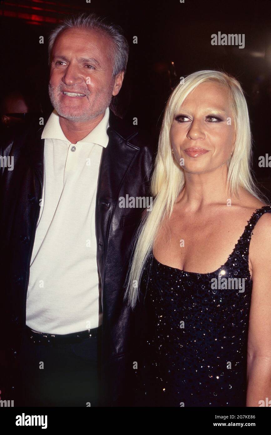 Gianni Versace and Donatella Versace attend a party after his Sixth On  Seventh Spring Collection Fashion Show "Versus by Versace" hosted by  Donatella at Twilo in New York City on October 28,