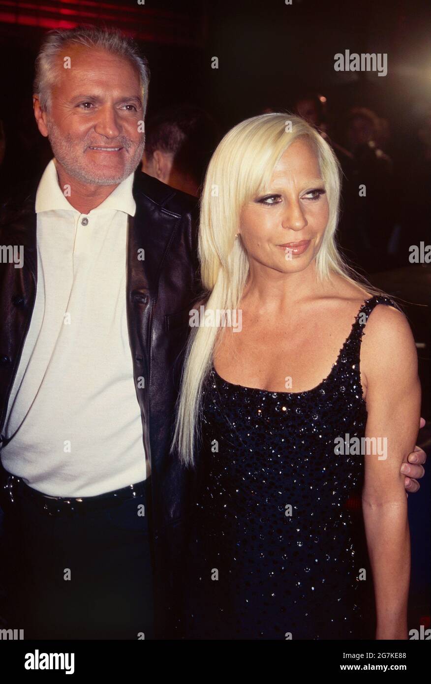 Gianni Versace and Donatella Versace attend a party after his Sixth On  Seventh Spring Collection Fashion Show "Versus by Versace" hosted by  Donatella at Twilo in New York City on October 28,