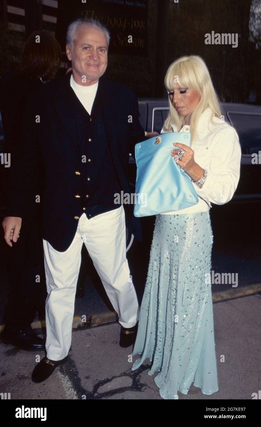 Gianni Versace and Donatella Versace attend the American Ballet Theatre's  Spring Gala at Lincoln Center in New York City on May 1, 1995. Photo  Credit: Henry McGee/MediaPunch Stock Photo - Alamy