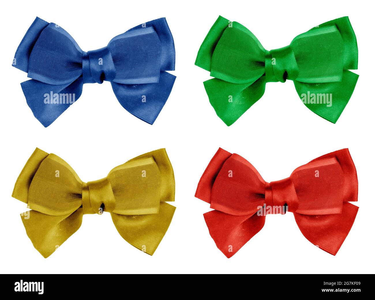 colorful of ribbon bow on an isolated white background Stock Photo - Alamy