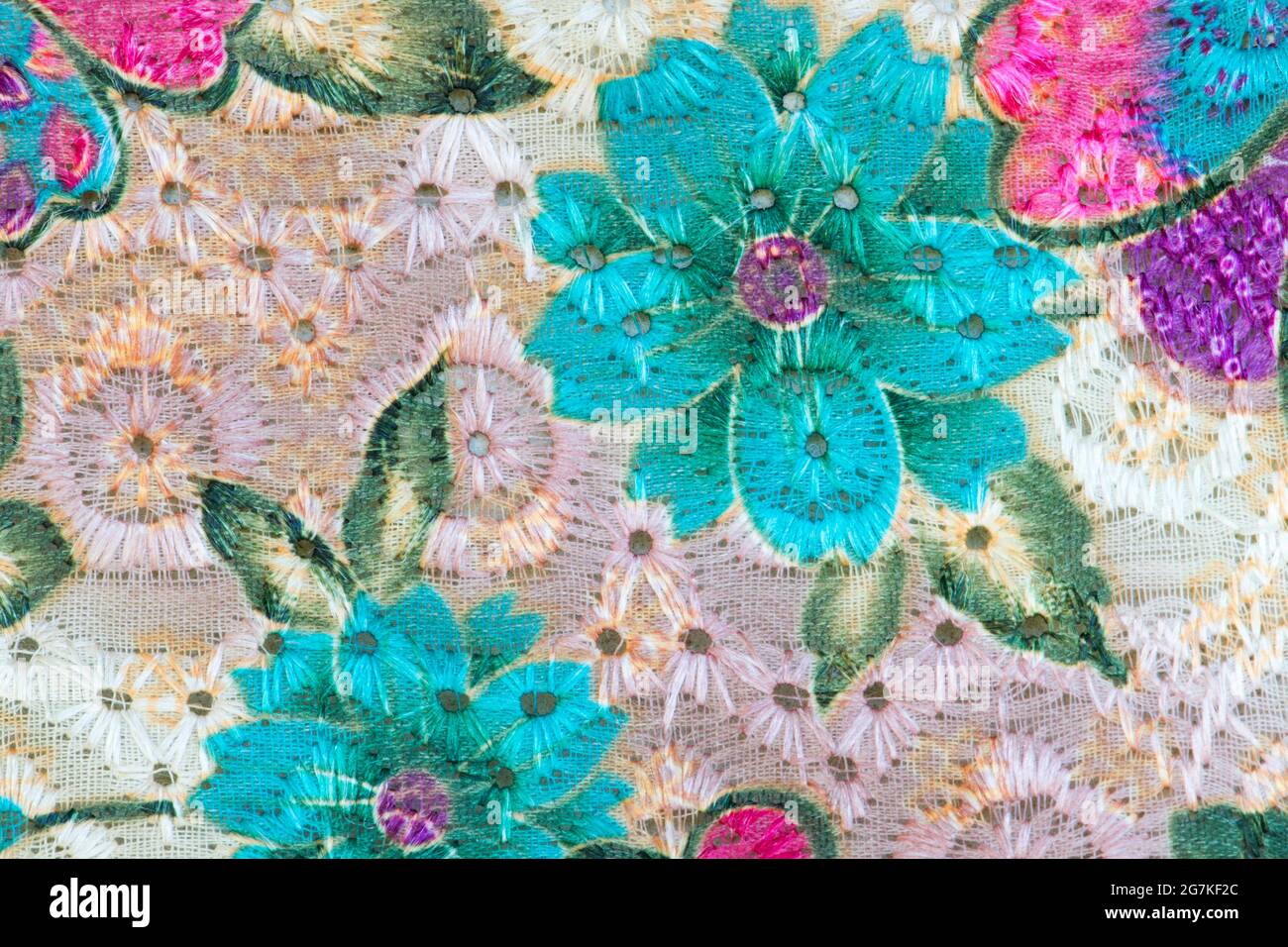 embroidered fabric pattern Stock Photo Alamy