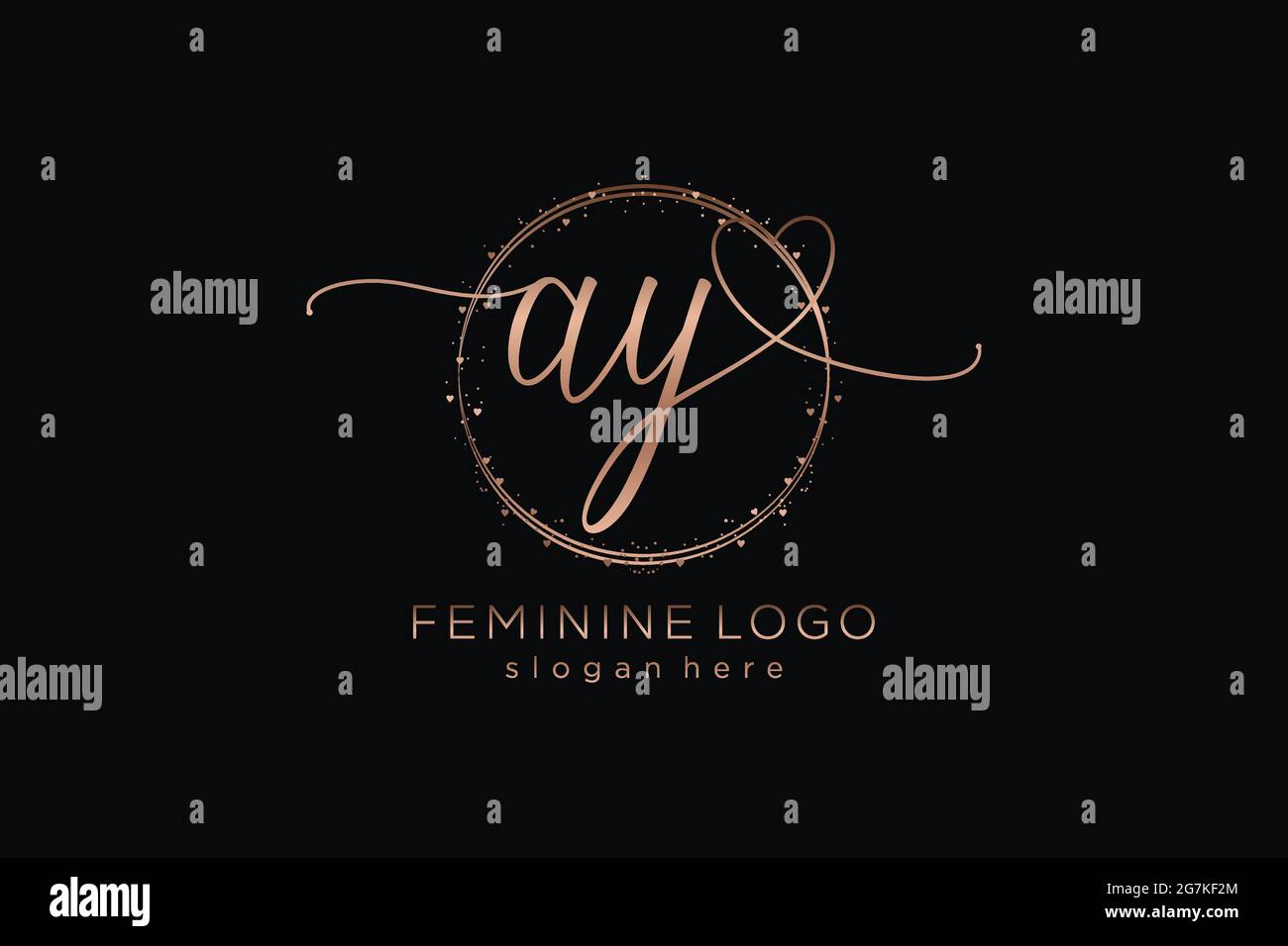AY handwriting logo with circle template vector logo of initial wedding ...