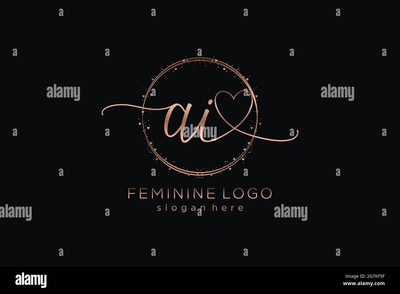 AI handwriting logo with circle template vector logo of initial wedding ...