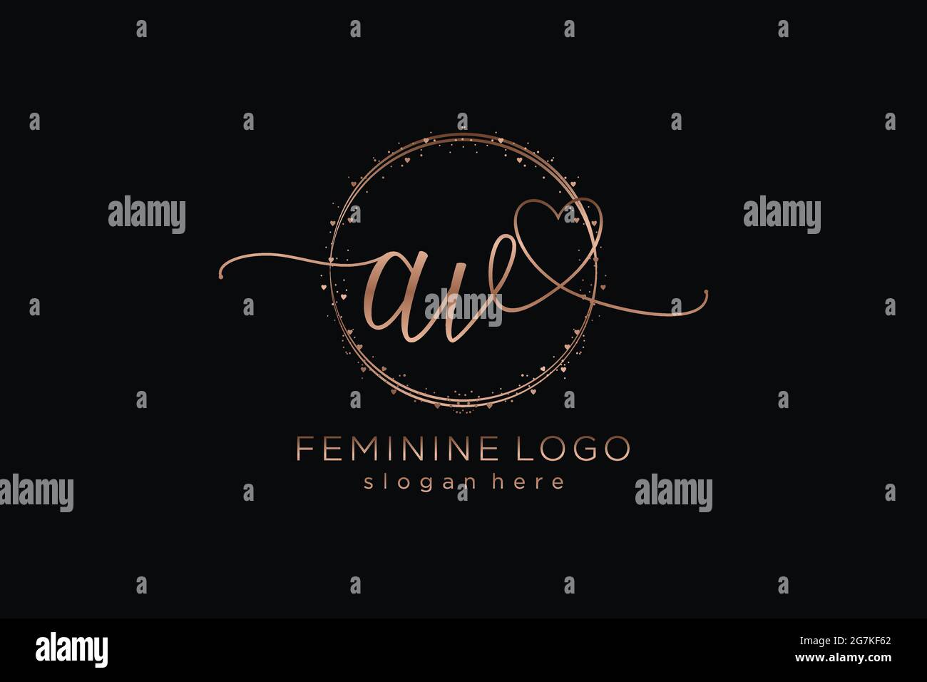 AV handwriting logo with circle template vector logo of initial wedding ...