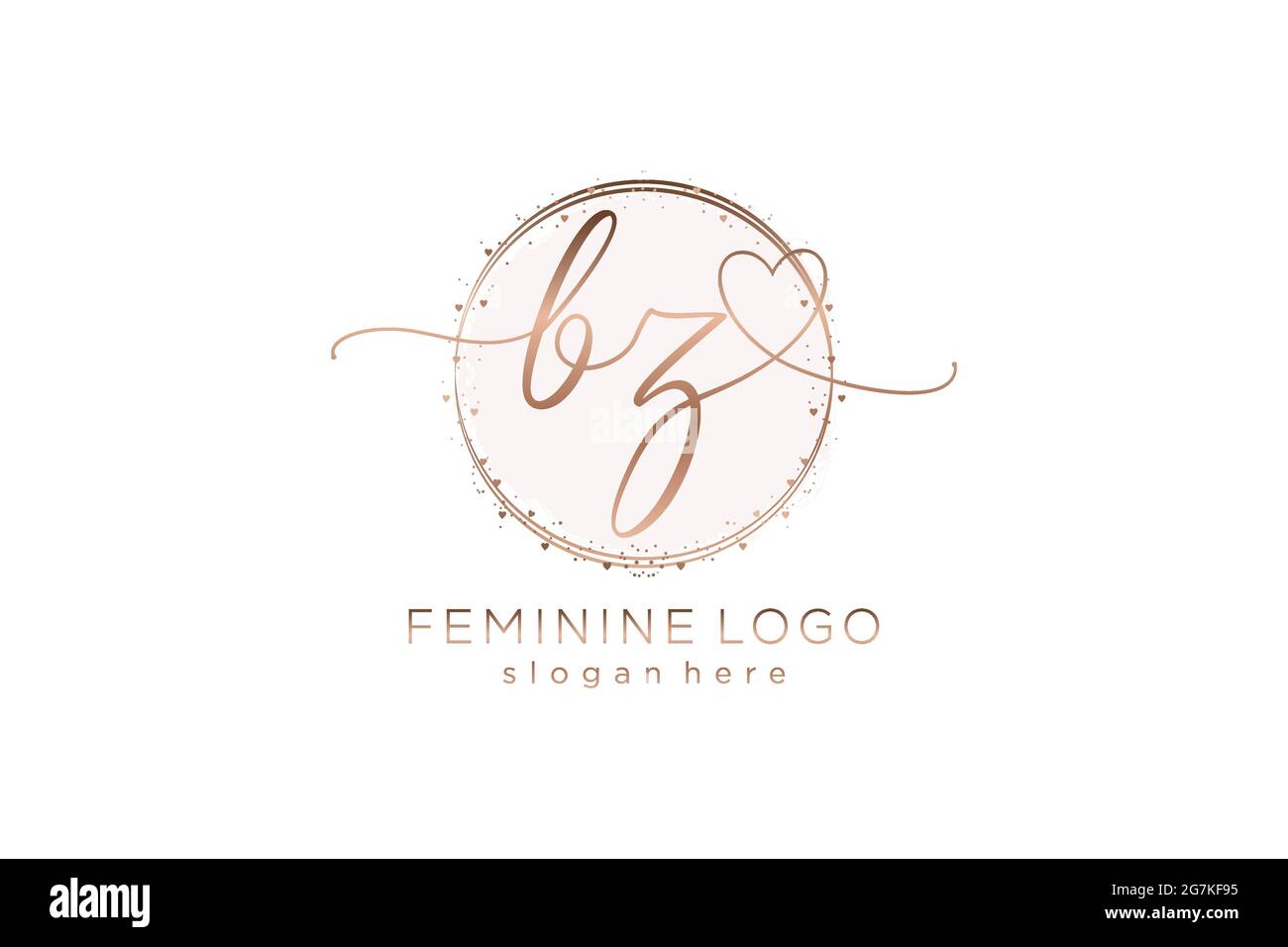 BZ handwriting logo with circle template vector logo of initial wedding ...