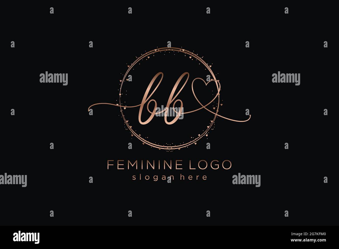 BB handwriting logo with circle template vector logo of initial wedding ...