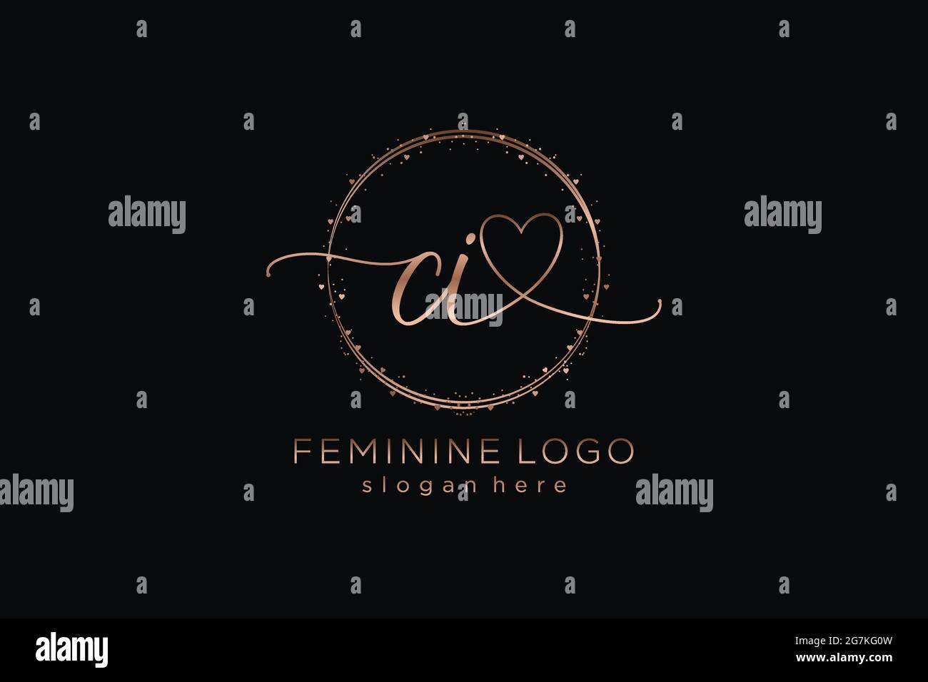 CI handwriting logo with circle template vector logo of initial wedding ...