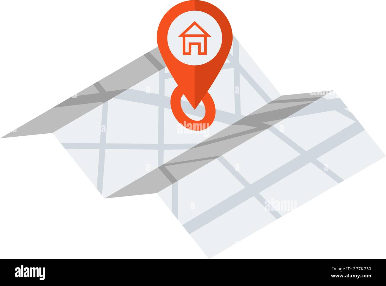 Paper map with red gps pin location vector icon Stock Vector Image ...