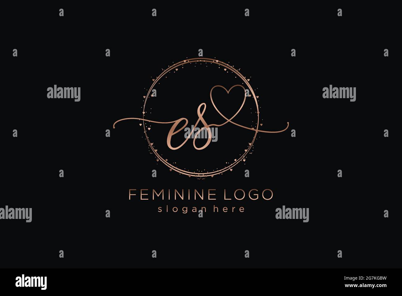 ES handwriting logo with circle template vector logo of initial wedding ...