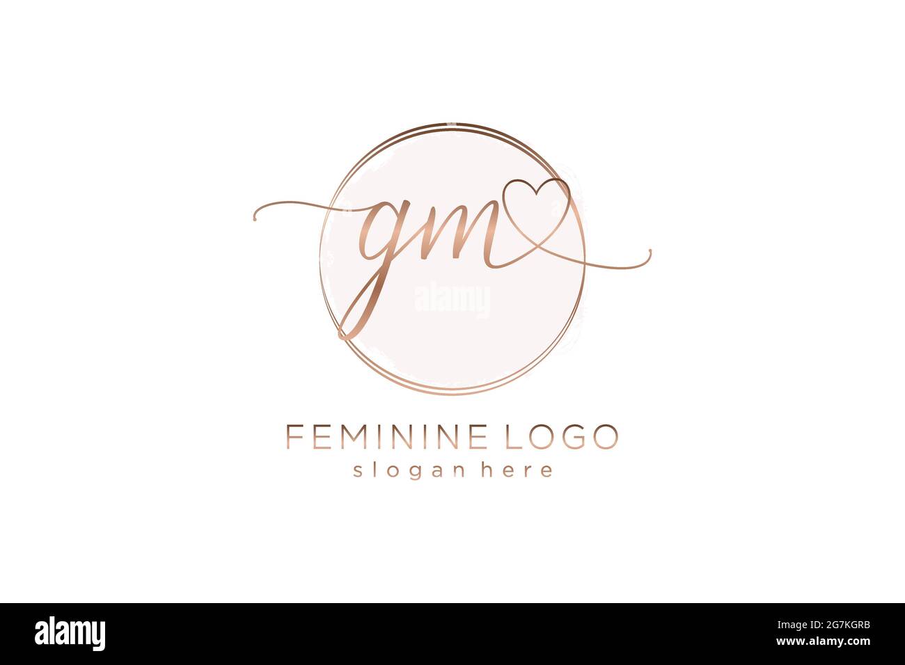 G m gm beauty initial logo handwriting Royalty Free Vector