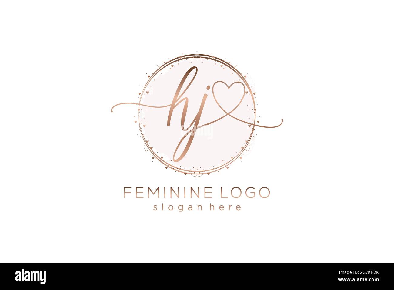 HJ handwriting logo with circle template vector logo of initial wedding ...