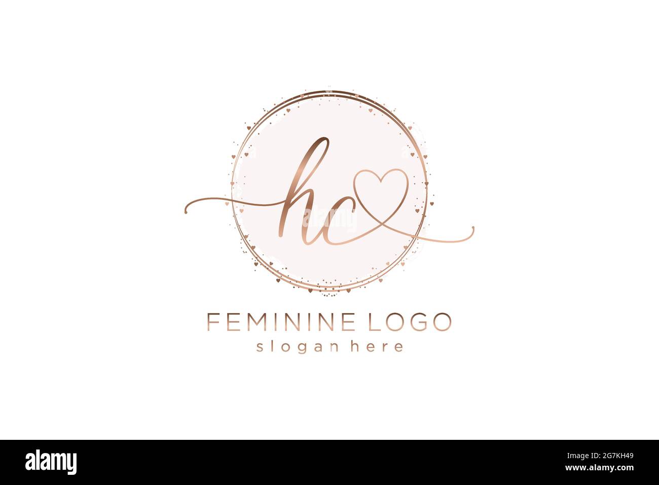 HC handwriting logo with circle template vector logo of initial wedding ...