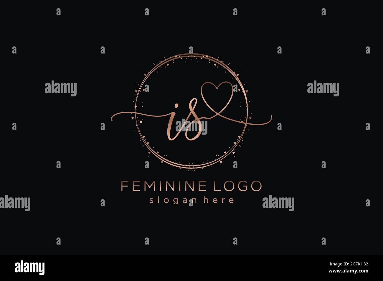 IS handwriting logo with circle template vector logo of initial wedding ...