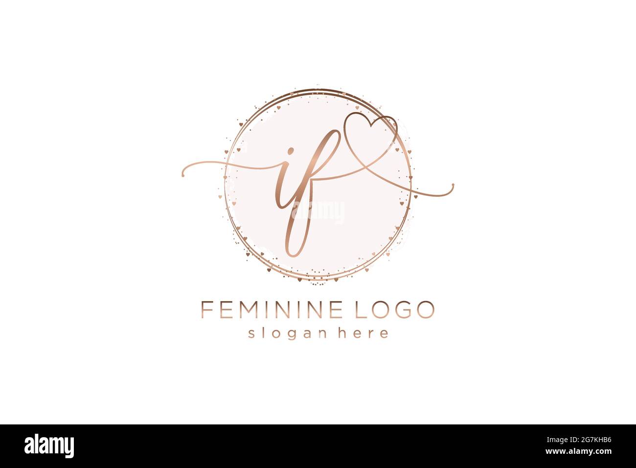 IF handwriting logo with circle template vector logo of initial wedding, fashion, floral and botanical with creative template. Stock Vector