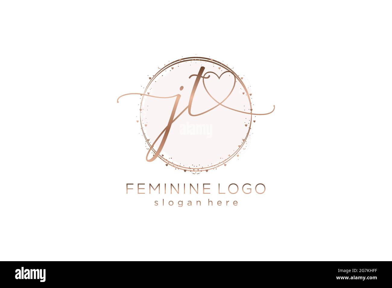 JT handwriting logo with circle template vector logo of initial wedding ...