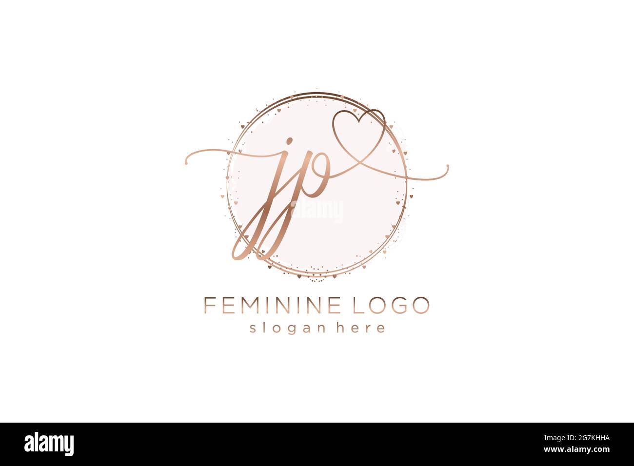 JP handwriting logo with circle template vector logo of initial wedding, fashion, floral and botanical with creative template. Stock Vector